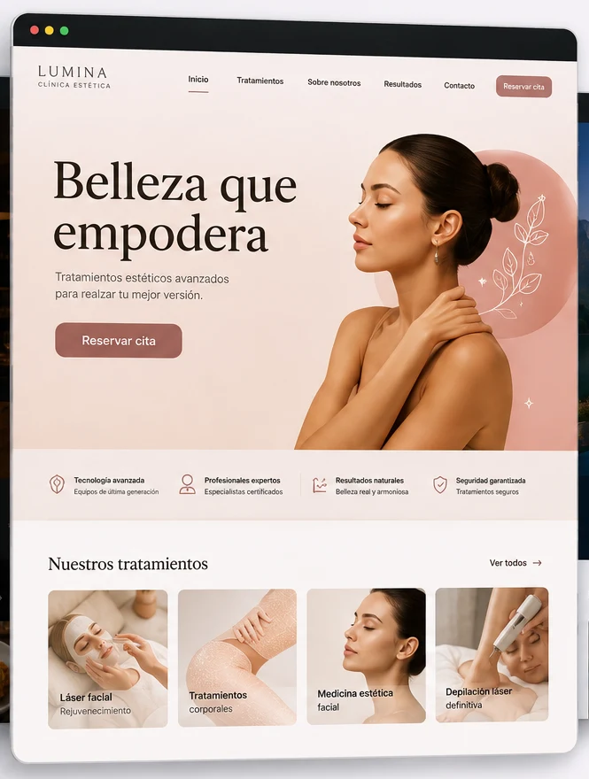 Diseño web demostrativo para una clínica estética